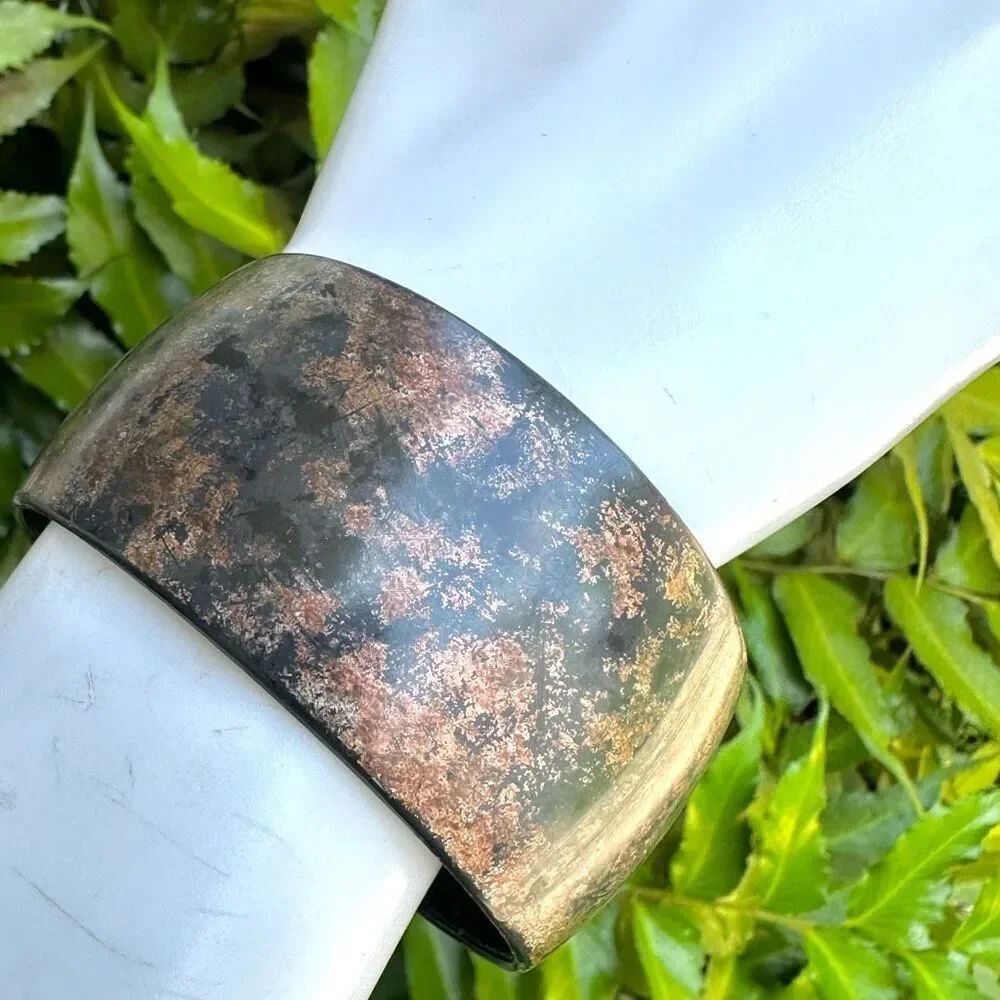 Brown wide bangle bracelet
